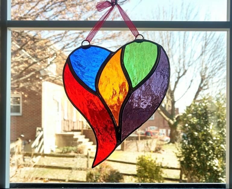 Heart Stained Glass, Stained Glass Hearts, Valentine's Day Gifts, Gifts, Glass Art, Glass Heart, Glass Gifts sale