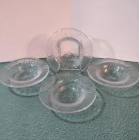 Vintage Kosta Boda Sweden Party Leaf Grapefruit Bowls, Set of 4