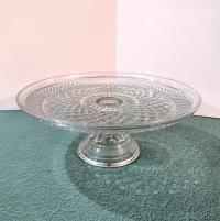 Vintage 12 Inch Anchor Hocking Wexford Pedestal Cake Stand with Lip, Pastry Dessert Display Plate