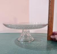 Vintage 12 Inch Anchor Hocking Wexford Pedestal Cake Stand with Lip, Pastry Dessert Display Plate