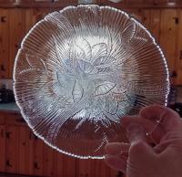 Vintage Arcoroc Canterbury Crocus 7.5 Inch Clear Glass Salad Dessert Plates, Set of 6