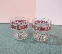 Vintage Indian Head Penny Low Ball Rocks Glasses, Set of Two, Vintage Whiskey Glasses