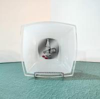 Vintage Coca Cola Company Square Glass Bowl with Coke Bottle Design