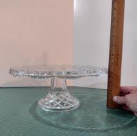 Vintage Lead Crystal Bohemian Czech 11 inch Pedestal Cake Stand, Crystal Cake Plate,  Pastry Stand, Cupcake Plate