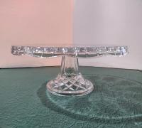 Vintage Lead Crystal Bohemian Czech 11 inch Pedestal Cake Stand, Crystal Cake Plate,  Pastry Stand, Cupcake Plate