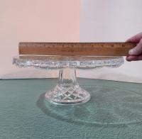 Vintage Lead Crystal Bohemian Czech 11 inch Pedestal Cake Stand, Crystal Cake Plate,  Pastry Stand, Cupcake Plate