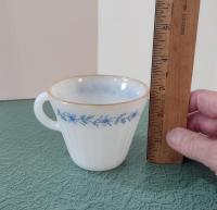 Vintage Termocrisa Blue Dot Floral Tea / Coffee Cups and Saucers