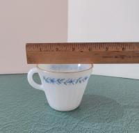 Vintage Termocrisa Blue Dot Floral Tea / Coffee Cups and Saucers