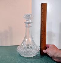 Vintage Cristal D'Arques Durand Longchamp Clear Decanter with Stopper, Wine Decanter, Whiskey Decanter