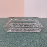 Vintage Indiana Glass 3 Part Divided Tray, Relish Dish, Diamond Pattern Depression Glass