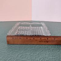 Vintage Indiana Glass 3 Part Divided Tray, Relish Dish, Diamond Pattern Depression Glass