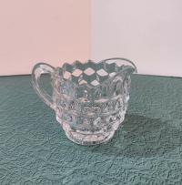 Vintage Fostoria American Clear Glass Creamer, Vaseline UV Reactive EAPG Glass