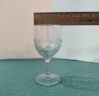 Vintage EAPG Gillinder and Sons #22 Leaves Glass Goblet, Antique Wine Glass, Vaseline Glass