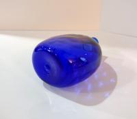 Vintage MMA Pairpoint Hand Blown Cobalt Blue Diamond Glass Flask, Cobalt Blue Glass Bud Vase