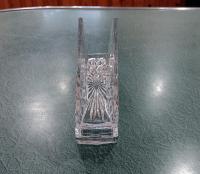 Vintage Crystal Glass Napkin Holder with Rose Design, Clear Glass Mail / Desk Organizer