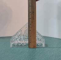 Vintage Crystal Glass Napkin Holder with Rose Design, Clear Glass Mail / Desk Organizer