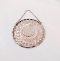 Vintage Pink Depression Glass Plate Window Hanging, Upcycled Art