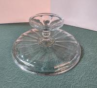 Vintage Pressed Glass 11 Inch Pedestal Cake Stand, Pastry Stand, Cupcake Plate