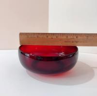 Vintage Luminarc Simplicity Ruby Red Glass 6 Inch Bowls, Set of Two