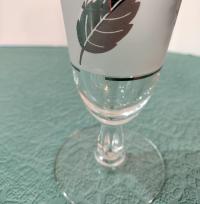 Vintage Libbey Frosted Silver Leaf Pilsner Beer Fluted Glasses, Set of Two