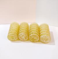 Vintage Spaghetti String Glasses, Set of Four, Color Craft Shat R Pruf 12 Ounce Yellow Tumblers