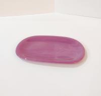 Mauve Pink Fused Glass Dish, Sponge Holder, Soap Dish, Trinket Dish, Kitchen Bathroom Decor