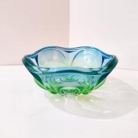 Vintage Mikasa Royal Symphony Blue Green Art Glass 6 Inch Bowl