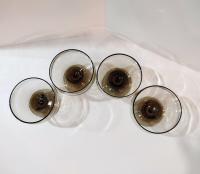 Vintage Libbey Tawny Accent Low Champagne Glasses, Dessert Coupes, Set of Four