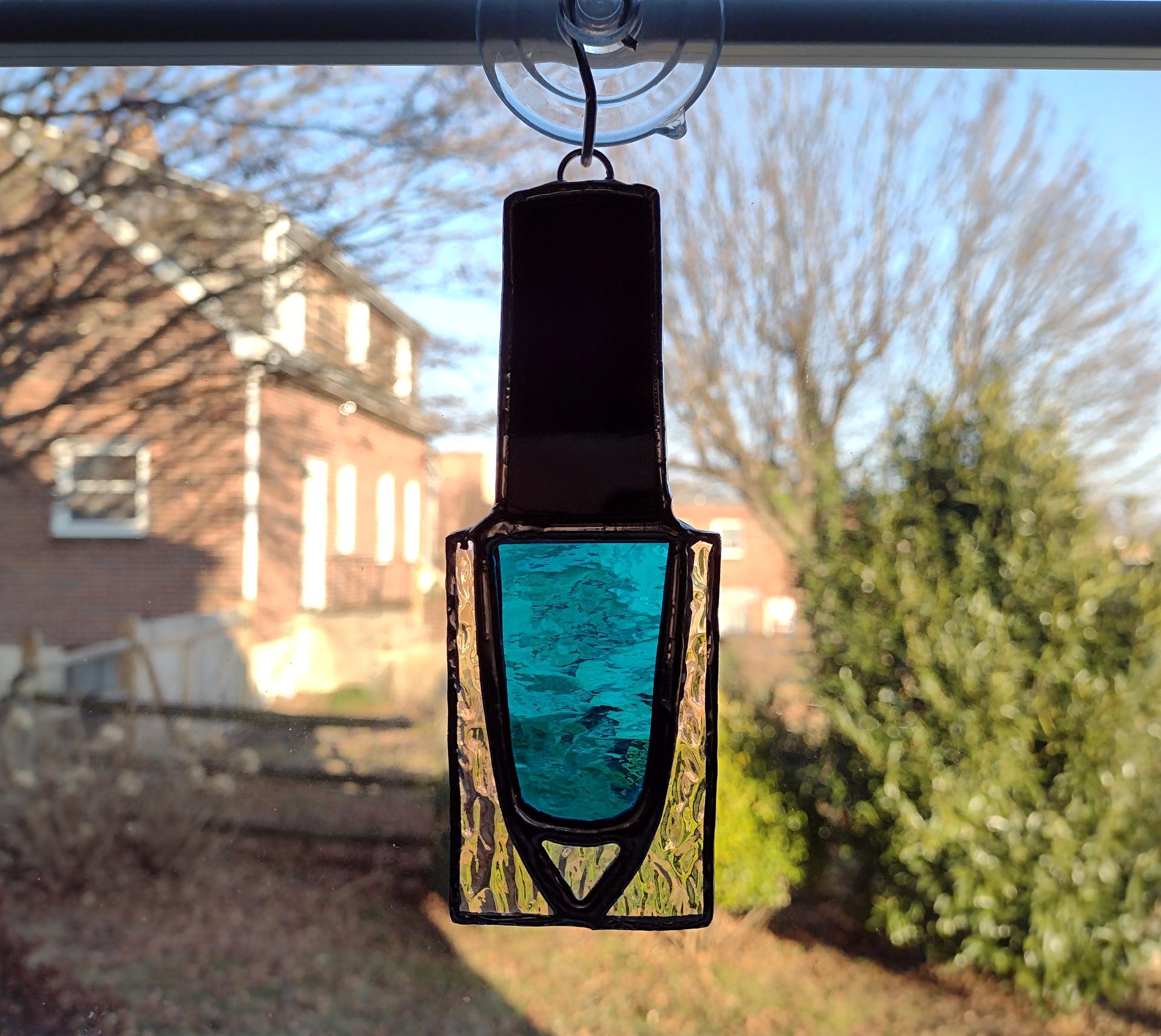 Abstract Blue Stained Glass store Suncatcher