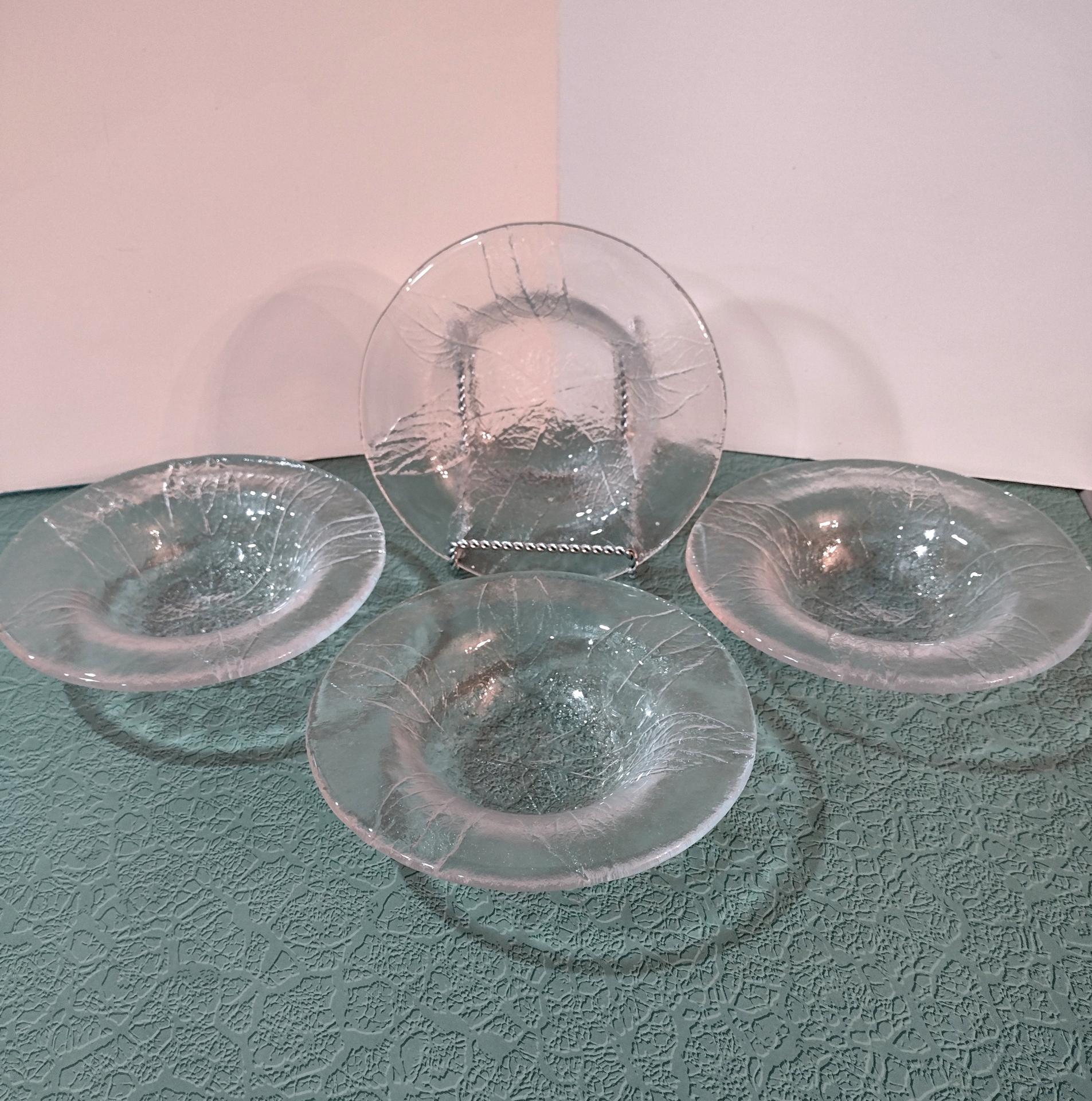 Vintage Kosta Boda Sweden Party Leaf Grapefruit Bowls, Set of 4