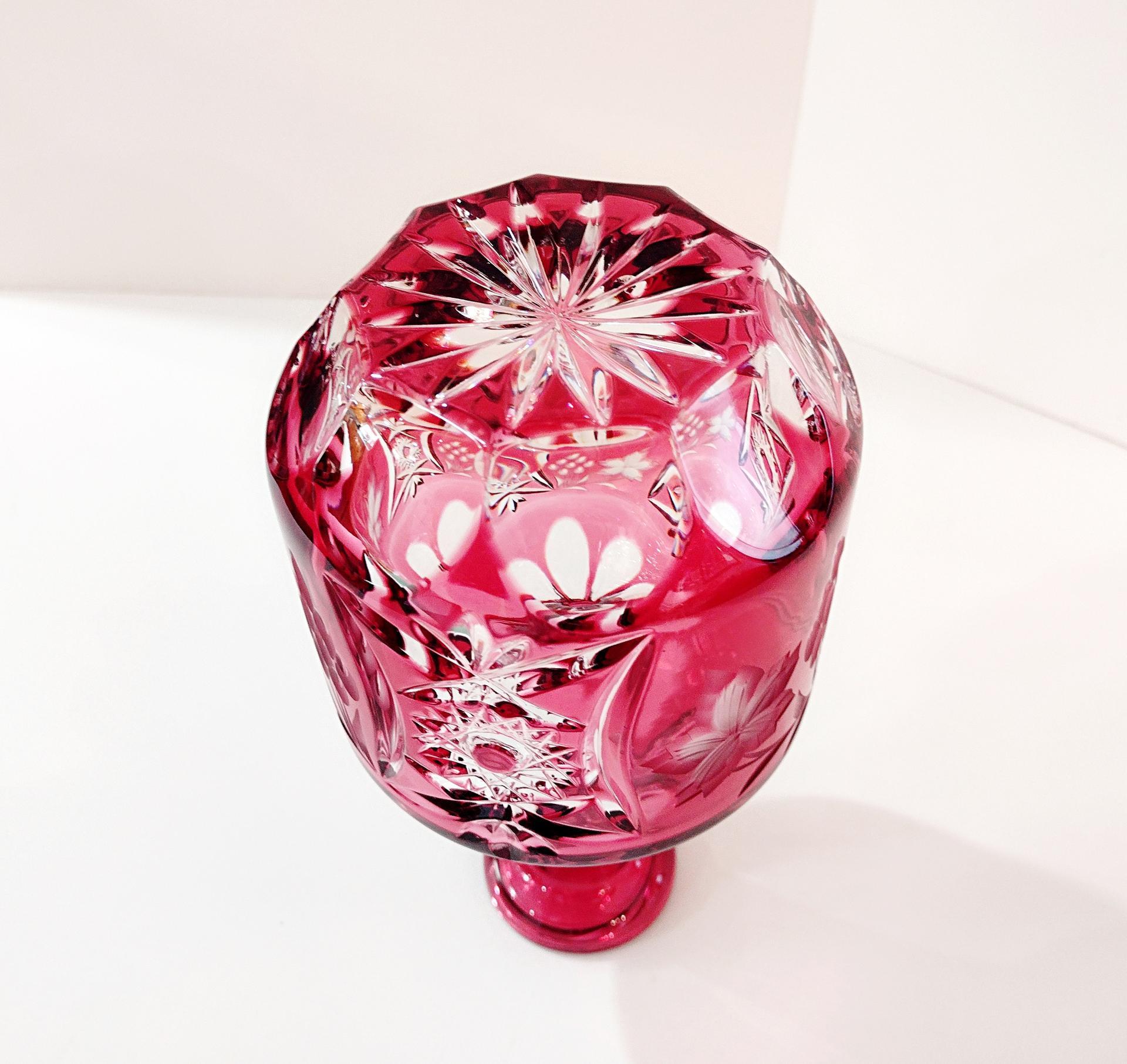 Nachtmann Bleikristall Traube Cranberry Cut To clear crystal Bottle/Decanter 13x newest