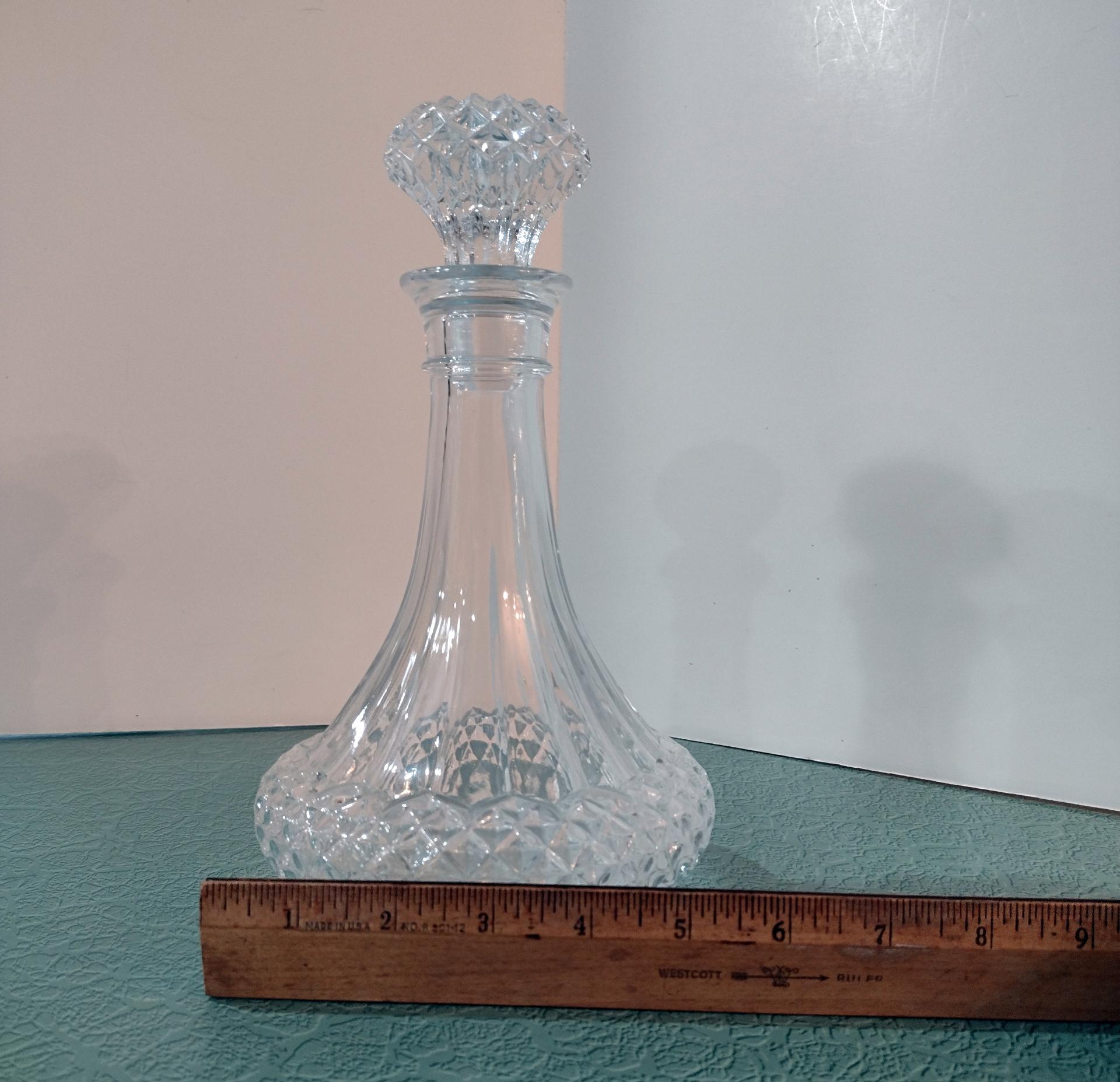 Vintage Cristal D'Arques Durand Longchamp Clear Decanter with Stopper, Wine Decanter, Whiskey Decanter