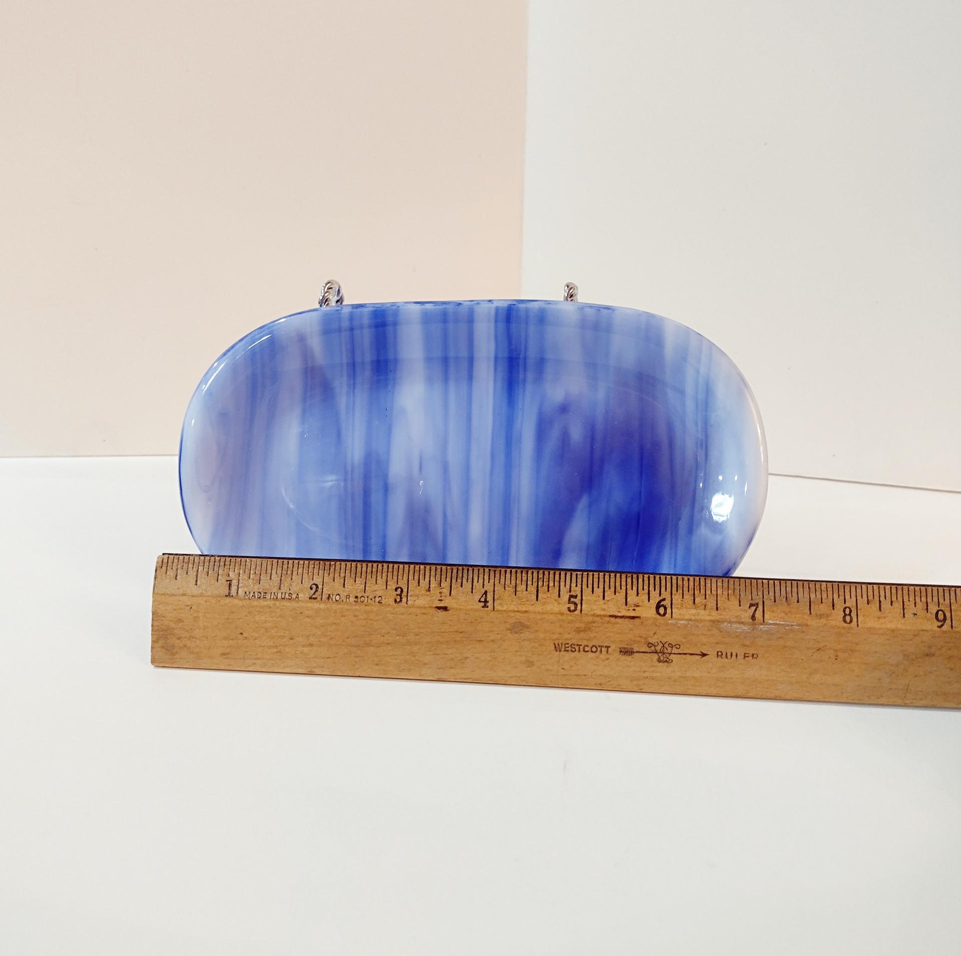 Blue Fused Glass Dish, Soap Dish, Sponge Holder, Trinket Dish