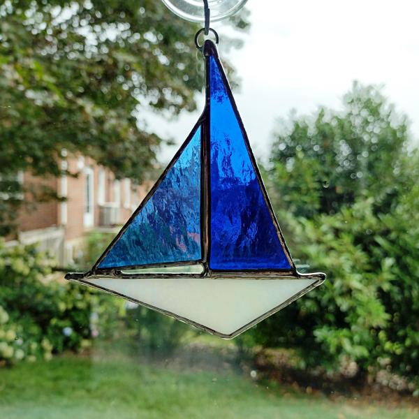 Stained Glass Sailboat Suncatcher