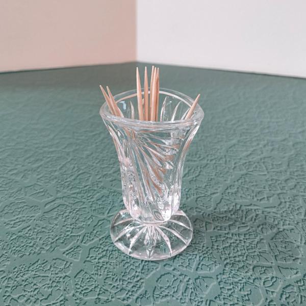 Vintage Pressed Glass Toothpick Holder